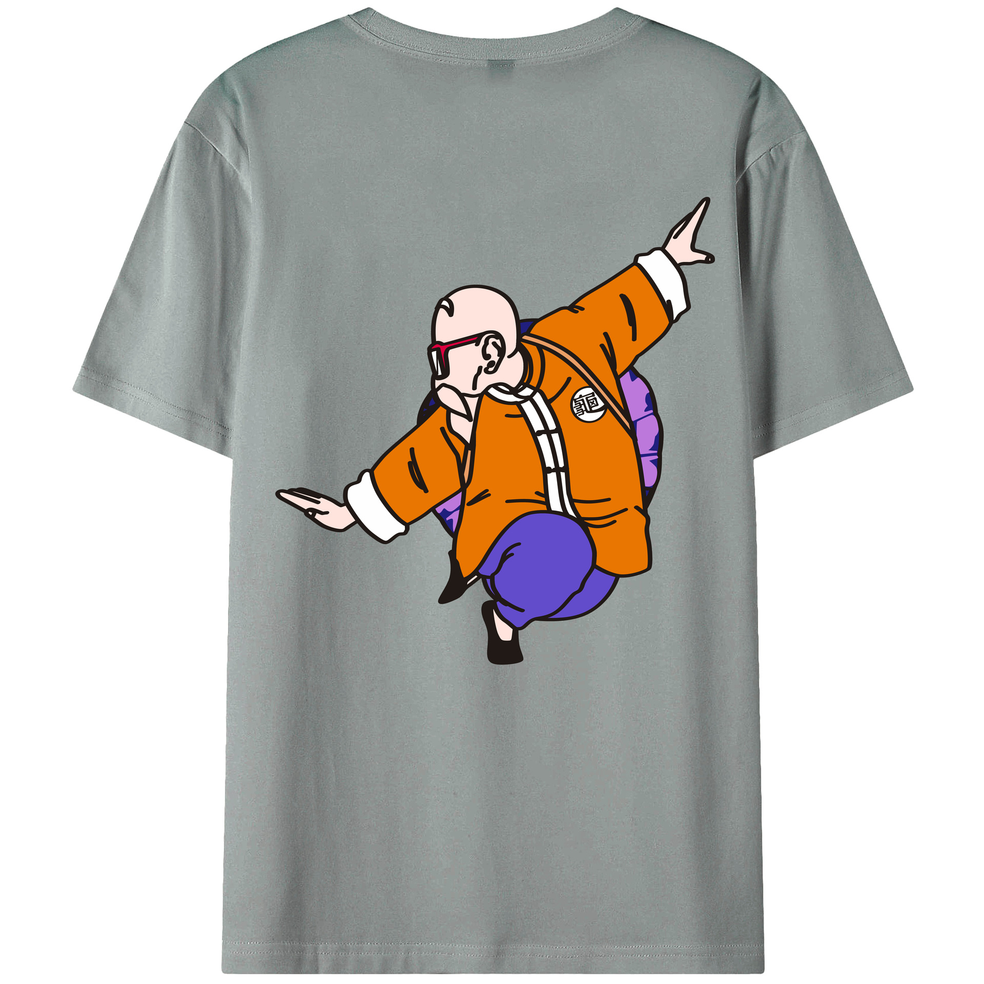 （画像用） ドラゴンボール 亀仙人（かめせんにん） DRAGON BALL Master Roshi Kame Sennin 綿100％ メンズ半袖Tシャツ（バックプリント） 通気性